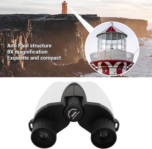 8X25 Binoculars, HD Large View Binoculars with 8X Magnification, 16mm Eyepiece, Compact Foldable Portable Binocular for Bird Watching, Theater and Concerts, Green Film in Kuwait