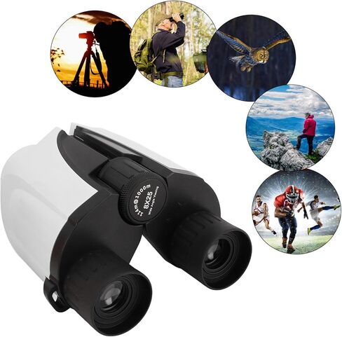 8X25 Binoculars, HD Large View Binoculars with 8X Magnification, 16mm Eyepiece, Compact Foldable Portable Binocular for Bird Watching, Theater and Concerts, Green Film in Kuwait
