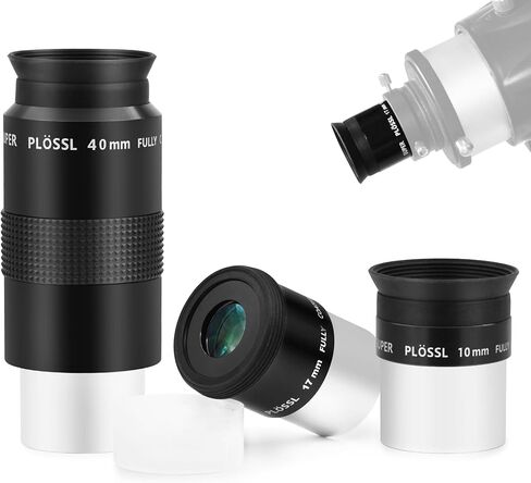 Astromania Telescope Eyepiece Set 1.25 Inch Super Plossl Eyepiece Set 6.3mm 15mm 26mm, 5 Element Fully Multi Coated Metal 52 Degree Apparent Field, Telescope Accessory Set for Astronomy Telescope in Saudi Arabia