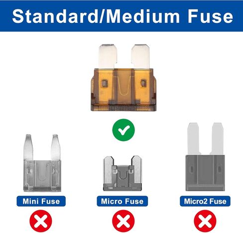 Baomain ATC-2 Grey ATO/ATC 2 Amp Fast-Acting Automotive Blade Fuses - Pack of 25 in Kuwait