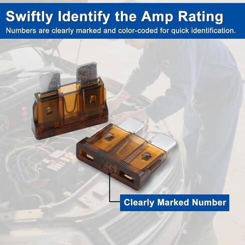 Baomain ATC-2 Grey ATO/ATC 2 Amp Fast-Acting Automotive Blade Fuses - Pack of 25 in Kuwait