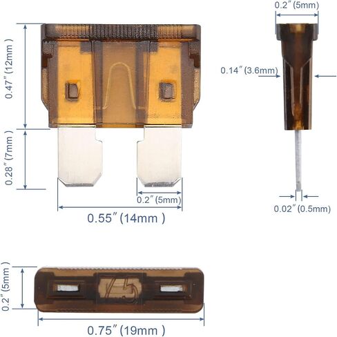 Baomain ATC-2 Grey ATO/ATC 2 Amp Fast-Acting Automotive Blade Fuses - Pack of 25 in Kuwait