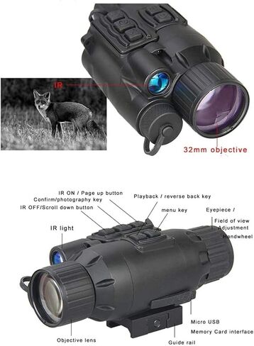 HD تلسكوب رقمي تلسكوب أحادي، HD 720P نطاق الأشعة تحت الحمراء الأشعة تحت الحمراء LED ضوء أحادي تلسكوب 3x28 التكبير تسجيل يوم ليلة استخدام CCD نطاق رقمي لمشاهدة الطيور الكبار in Saudi Arabia