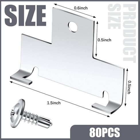 Dunzy 40 Pcs Recessed Light Clips Downlight Housing C Clips Retrofit for Downlight with Self Tapping Screws Metal for Retrofit Down Light, Silver in Saudi Arabia