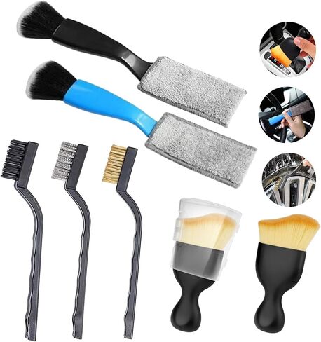 5 Pieces Car Detail Brushes Interior Cleaning Brushes 3 Soft Premium Detail Brushes and 2 Interior Cleaning Lint Brushes for Cleaning The Interior and Exterior of Your car in Kuwait