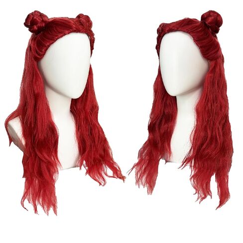 شعر مستعار أصفر طويل مموج بطول 28 بوصة/70 سم مع غرة للنساء، شعر مستعار أصفر مع تاج للشعر الاصطناعي الأنيمي لحفلات الهالوين التنكرية مع قبعة شعر مستعار in Kuwait