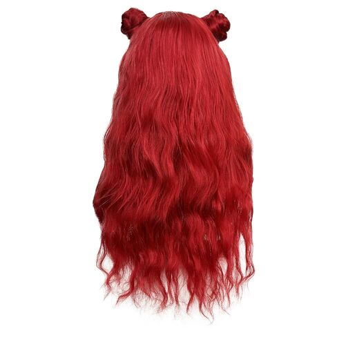 شعر مستعار أصفر طويل مموج بطول 28 بوصة/70 سم مع غرة للنساء، شعر مستعار أصفر مع تاج للشعر الاصطناعي الأنيمي لحفلات الهالوين التنكرية مع قبعة شعر مستعار in Kuwait