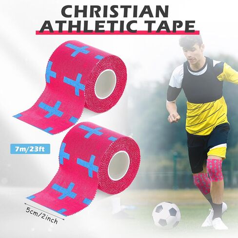 Trelaco 1 PCS Wrist Tape Baseball Cross Athletic 2in x 23ft Cotton Cross Tape Serrated Rected Tover for Fingers Orgers Ember Wrap ، Football Baseball Hockey Soccer (Rose Red) in Saudi Arabia