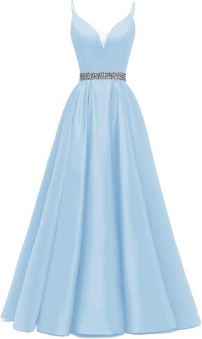 Yexinbridal الساتان فساتين لحضور الحفلات الموسيقية طويلة للنساء 2025 السباغيتي الأشرطة مطرز الخامس الرقبة رداء حفلات السهرة الرسمية in Kuwait