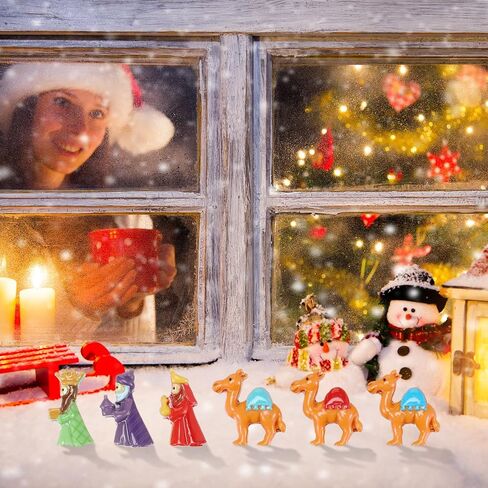 60 Pcs Christmas Nativity Sets for Crafts Mini Nativity Scene Resin Figurines Jesus Crafts Tiny Religious Christ Savior Jesus Decor for Xmas DIY Craft Embellishment Hairpin Table Decoration in Saudi Arabia