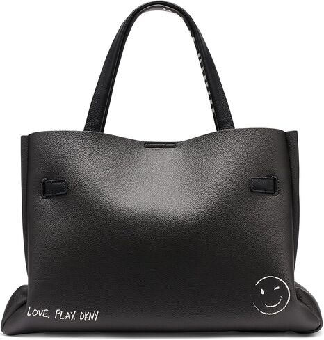 DKNY Large Satchel Bag, Black/Silver in Saudi Arabia