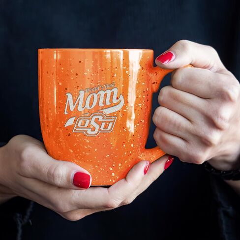 RICO Industries NCAA Oklahoma State Cowboys Mom-Orange 16 OZ Team Color Laser محفورة بالقرع السيراميك in Kuwait