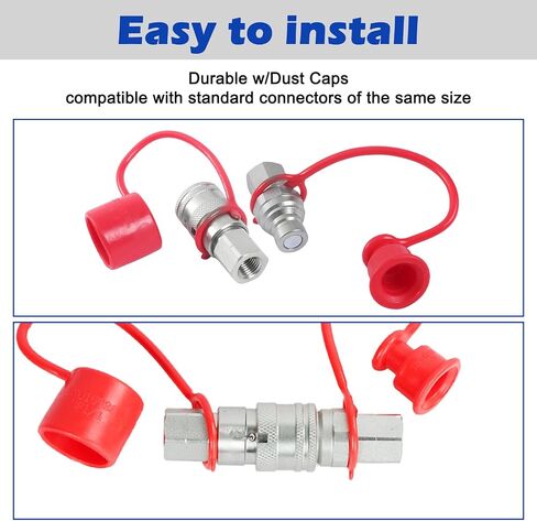 Sinocmp 1/2 "Flat Face Hydraulic Connect Quick Connect Acplers/Couplings مع أغطية الغبار عالية التدفق الترجيح ISO 16028 ، 1/2" in Kuwait