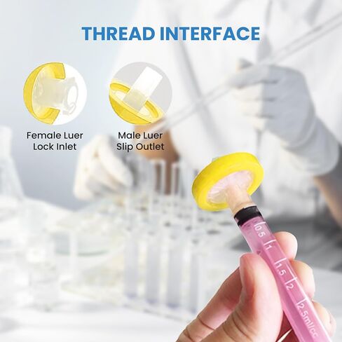 AMTAST Syringe Filters PES Multi-Layer Prefilter 25MM Diameter 0.22um Pore Size Non Sterile(Pack of 10) in Kuwait