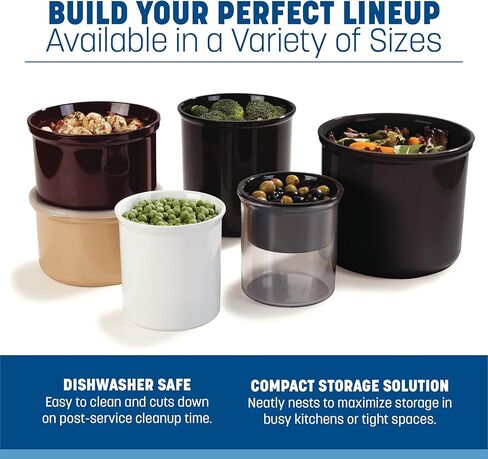 Carlisle FoodService Products Round Storage Container with Lid, 4 Quart Crock, Black in Kuwait