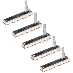 meccanixity 5pcs مستقيم فرع الخطية الخطية المفردة 3 دبوس B100K 35mm (L) 20 مم مقبض مقبض 20 مم مقاوم متغير المقاومات الخلاط الخلاط الإلكترونية لضبط التعتيم in Kuwait
