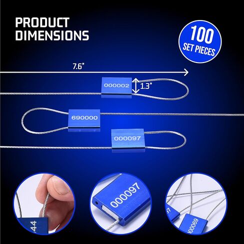 1000pcs Plastic Security Seal - Red Security Tag Tamper Ties - Work as Tamper Seal Tags, Fire Extinguisher Pull Ties, Self Locking Zip Ties, Red Lock Tight - 250mm Length Plastic Trailer Seals Cable in Kuwait