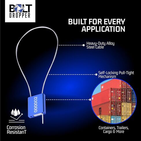 1000pcs Plastic Security Seal - Red Security Tag Tamper Ties - Work as Tamper Seal Tags, Fire Extinguisher Pull Ties, Self Locking Zip Ties, Red Lock Tight - 250mm Length Plastic Trailer Seals Cable in Kuwait