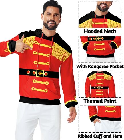 Mens Halloween Skeleton Sweatshirt Long Sleeve Novelty Hoodies with Pockets in Kuwait