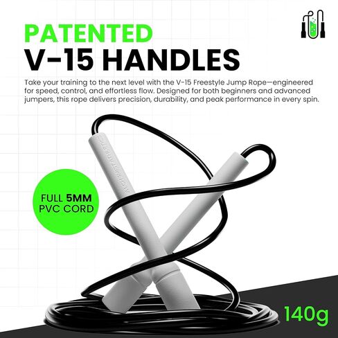 حبل قفزة قسط خالي من التشابك للرجال والنساء | قابلة للتعديل 10 قدم تخطي الحبل | مثالي للملاكمة ، CrossFit و Cardio Training | حبل السرعة للياقة البدنية والأشعة المزدوجة | مقابض مريحة مريحة | الحبل المتين 5mm in Kuwait