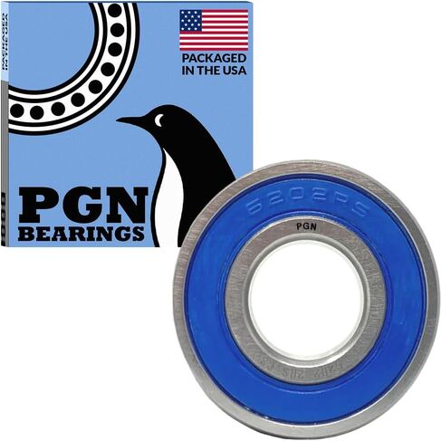PGN (10 Pack) 6202-2RS Bearing - Lubricated Chrome Steel Sealed Ball Bearing - 15x35x11mm Bearings with Rubber Seal & High RPM Support in Saudi Arabia