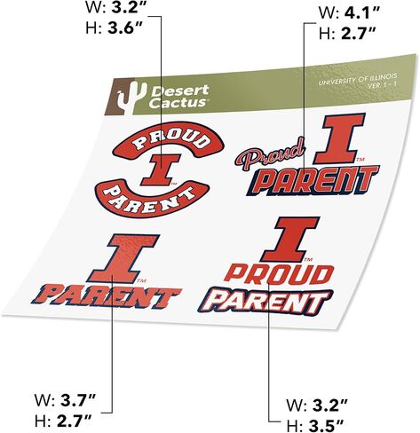 Desert Cactus University of Wisconsin Sticker Badgers UW Madison Vinyl Secal Laptop Water Bottle Scrapbook (Proud Parent Sheet) in Kuwait