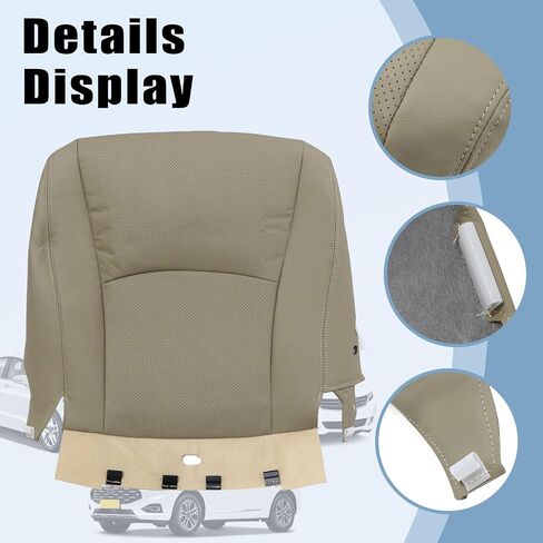 SecosAutoparts Gray Front Passenger Side Bottom Microfiber Leather Seat Cover Replacement Compatible with Toyota Highlander 2008 2009 2010 2011 2012 2013 in Saudi Arabia