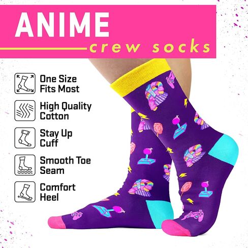 Anime Gifts – Cool Anime Socks for Boys and Teen Guys, Perfect Stocking Stuffers for Boys, Stylish Accessories, Unique Christmas Gifts for anime Enthusiasts in Saudi Arabia