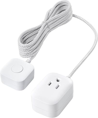 SURAIELEC Extension Cord with Switch On/Off Plug, 6FT Flat Braided Outlet Power Cable, 3 Prong Grounded Plug, Wall or Table Use, Ideal for Lamps, Christmas Light, Audio, Holiday Lights, White, 2 Pack in Saudi Arabia