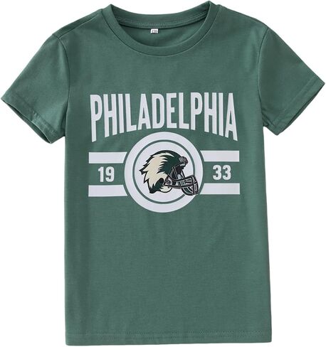 CM C&M WODRO Football Shirt for Boy Girl Funny Football Team T-Shirt Fan Lover Tee Kids Game Day Outfit Short Sleeve Tops in Saudi Arabia