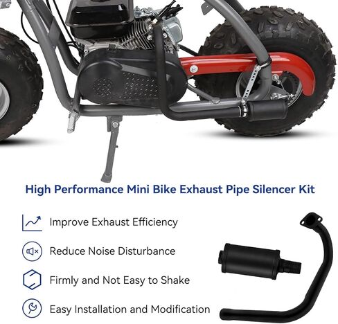 طقم كاتم صوت ماسورة عادم الدراجة الصغيرة متوافق مع Predator 212cc 196cc Hemi Non-hemi Coleman CT200U RB200 Baja Warrior MB200 RT200 Motovox 6.5hp GX160 GX200 KT196 Go Kart Parts in Kuwait