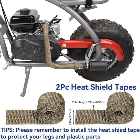 طقم كاتم صوت ماسورة عادم الدراجة الصغيرة متوافق مع Predator 212cc 196cc Hemi Non-hemi Coleman CT200U RB200 Baja Warrior MB200 RT200 Motovox 6.5hp GX160 GX200 KT196 Go Kart Parts in Kuwait