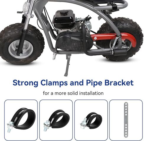 طقم كاتم صوت ماسورة عادم الدراجة الصغيرة متوافق مع Predator 212cc 196cc Hemi Non-hemi Coleman CT200U RB200 Baja Warrior MB200 RT200 Motovox 6.5hp GX160 GX200 KT196 Go Kart Parts in Kuwait