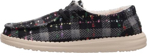 HEYDUDE Wendy Confetti Plaid Cozy Red/Green/Multi Size 7، أحذية نسائية، أحذية بدون كعب سهلة الارتداء، مريحة وخفيفة الوزن in Kuwait