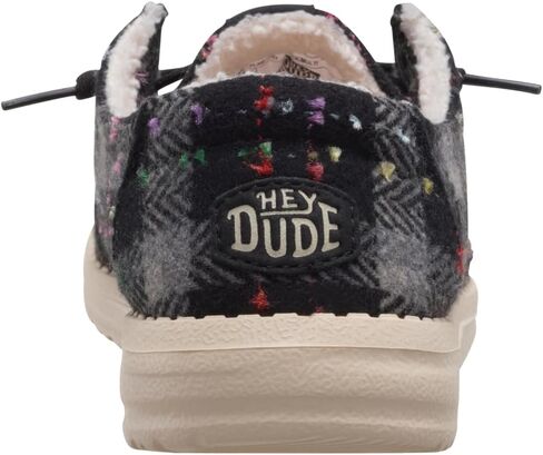 HEYDUDE Wendy Confetti Plaid Cozy Red/Green/Multi Size 7، أحذية نسائية، أحذية بدون كعب سهلة الارتداء، مريحة وخفيفة الوزن in Kuwait