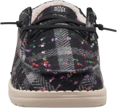 HEYDUDE Wendy Confetti Plaid Cozy Red/Green/Multi Size 7، أحذية نسائية، أحذية بدون كعب سهلة الارتداء، مريحة وخفيفة الوزن in Kuwait