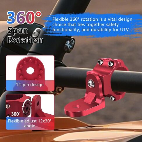 Chelhead UTV Flag Antenna Mount Bracket 1.5"- 2" Roll Cage Clamp 360°Adjustable Aluminum Alloy Brackets UTV Accessories Compatible with Light Bar,Antenna,Flag,Off-Road Light in Saudi Arabia
