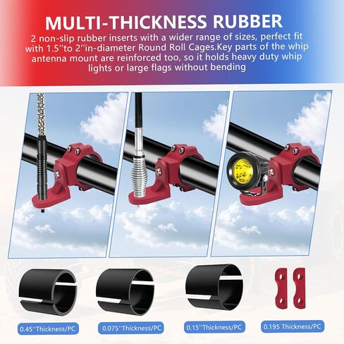 Chelhead UTV Flag Antenna Mount Bracket 1.5"- 2" Roll Cage Clamp 360°Adjustable Aluminum Alloy Brackets UTV Accessories Compatible with Light Bar,Antenna,Flag,Off-Road Light in Saudi Arabia