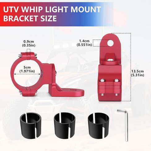 Chelhead UTV Flag Antenna Mount Bracket 1.5"- 2" Roll Cage Clamp 360°Adjustable Aluminum Alloy Brackets UTV Accessories Compatible with Light Bar,Antenna,Flag,Off-Road Light in Saudi Arabia