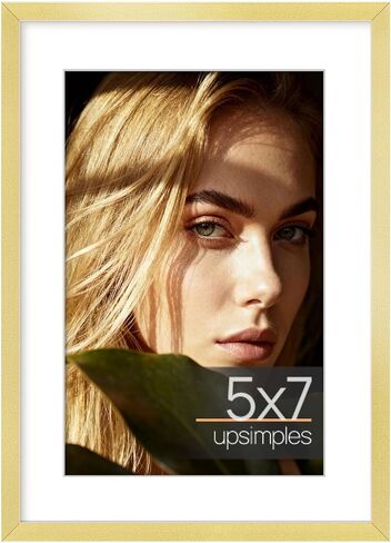 إطار صورة من الألومنيوم مقاس 11 × 14 ذهبي من upsimples، صورة عرض مقاس 8 × 10 مع حصيرة أو 11 × 14 بدون حصيرة، إطار ملصق معدني معلق على الحائط مع غطاء أكريليك، عبوة واحدة in Saudi Arabia