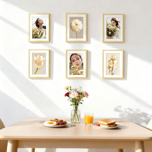 إطار صورة من الألومنيوم مقاس 11 × 14 ذهبي من upsimples، صورة عرض مقاس 8 × 10 مع حصيرة أو 11 × 14 بدون حصيرة، إطار ملصق معدني معلق على الحائط مع غطاء أكريليك، عبوة واحدة in Saudi Arabia