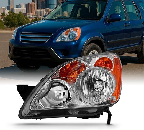 AKKON - [المصابيح الأمامية على طراز الهالوجين لـ 2005-2006 Honda CR-V CRV 4DR للسائق الأيسر + استبدال زوج الجانب الأيمن للركاب in Saudi Arabia