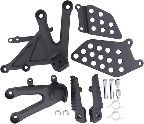 Motorcycle Front Rider Footrest Foot Pegs Bracket Set for Honda CBR1000RR 2004-2007 2006 2005 (Black) in Saudi Arabia