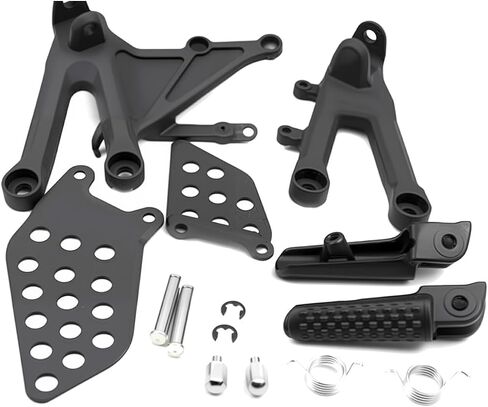 Motorcycle Front Rider Footrest Foot Pegs Bracket Set for Honda CBR1000RR 2004-2007 2006 2005 (Black) in Saudi Arabia