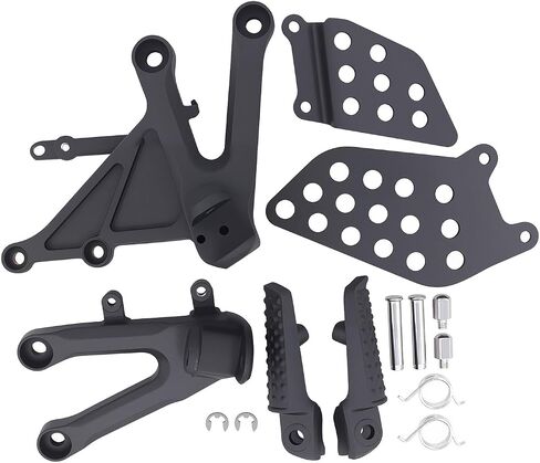 Motorcycle Front Rider Footrest Foot Pegs Bracket Set for Honda CBR1000RR 2004-2007 2006 2005 (Black) in Saudi Arabia