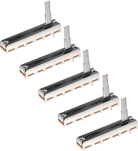 meccanixity 5pcs مستقيم فرع الخطية الخطية المفردة 3 دبوس B100K 35mm (L) 20 مم مقبض مقبض 20 مم مقاوم متغير المقاومات الخلاط الخلاط الإلكترونية لضبط التعتيم in Kuwait
