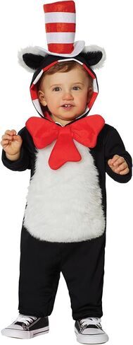 Spirit Halloween Baby Hooded Cat in the Hat One Piece Costume - Dr. Seuss in Saudi Arabia