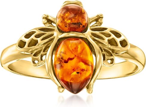 Ross-Simons Amber Bumblebee Ring in 18kt Gold Over Sterling in Saudi Arabia