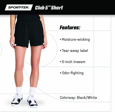 SPORT-TEK Women's Club 5 Short LST442 in Saudi Arabia