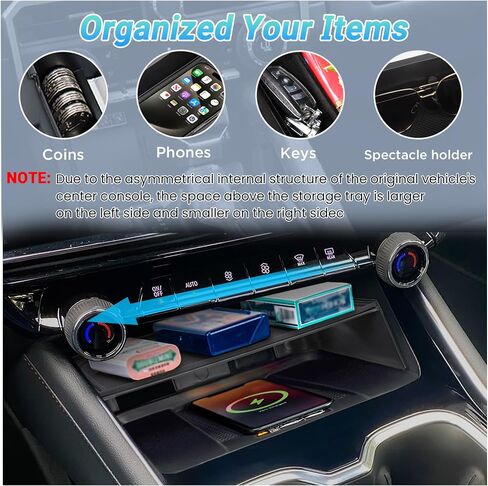 Center Console Organizer Compatible with 2024-2025 Chevy Traverse Interior Accessories, Divider Compartment Tray and Center Console Bottom Storage Box; Not fit for 2024 Chevy Traverse Limited in Saudi Arabia